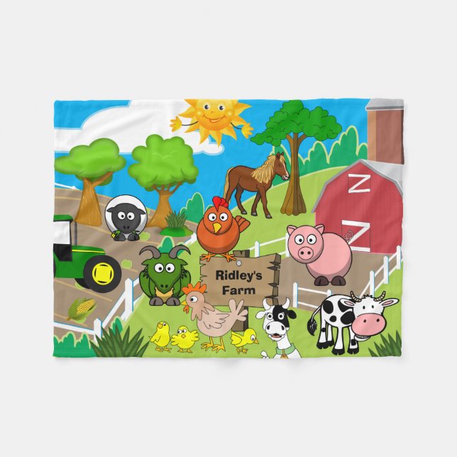 Personalized Child's Farm Fleece Blanket (Front (Horizontal))