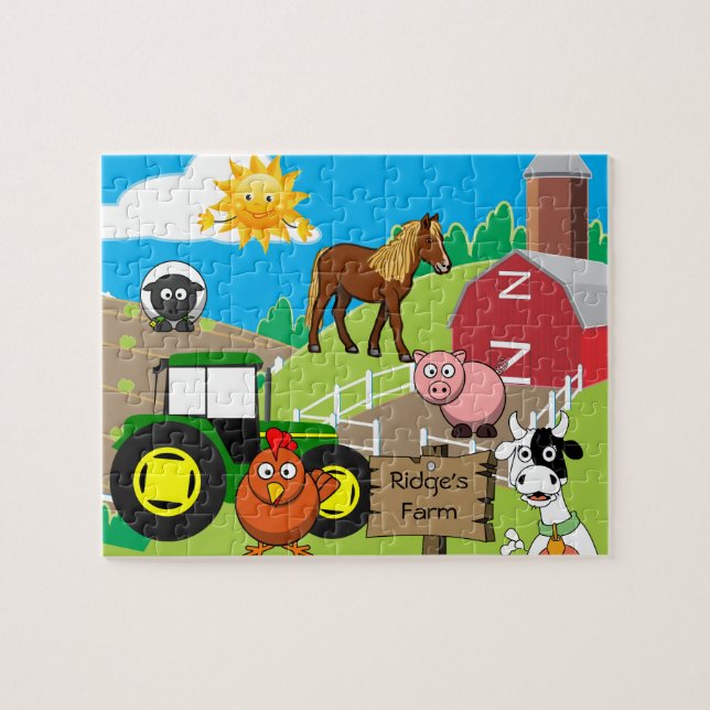 Personalized Child's Farm Jigsaw Puzzle (Horizontal)