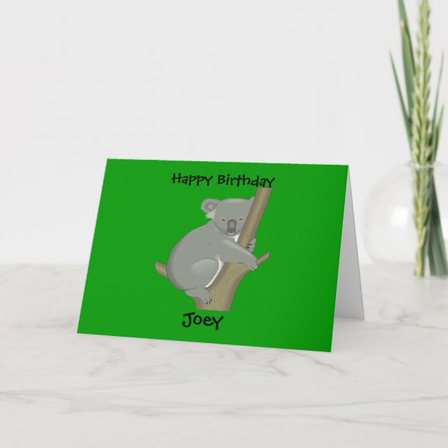 Personalized Child's Koala Birthday Card (Front)