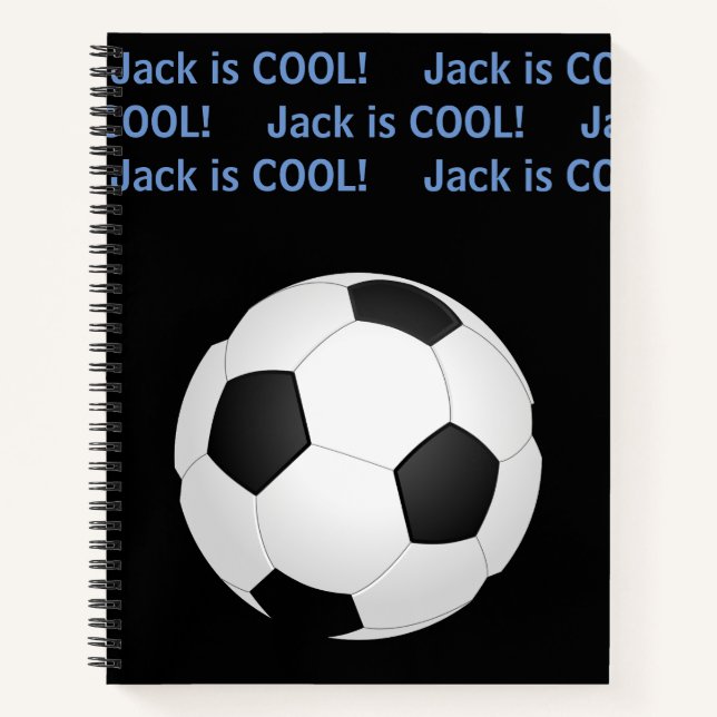Personalized Child's Name "is Cool" Soccer II Notebook (Front)