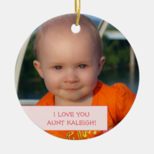 Personalized Child's Photo Mother's Day for Aunt Ceramic Ornament