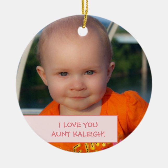 Personalized Child's Photo Mother's Day for Aunt Ceramic Ornament (Front)