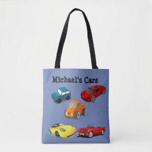 Personalized Child's "Toy Cars" Blue Bag