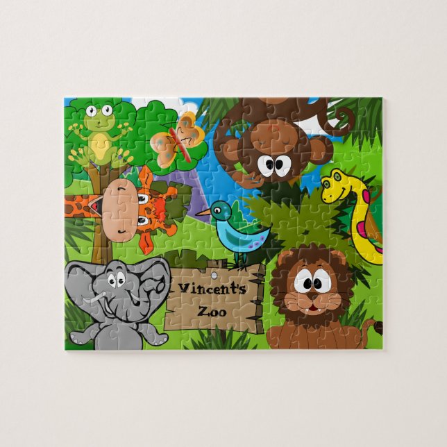 Personalized Child's Zoo Jigsaw Puzzle (Horizontal)