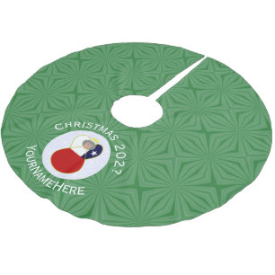 Personalized Chile Abuela Angel Christmas Flag Brushed Polyester Tree Skirt