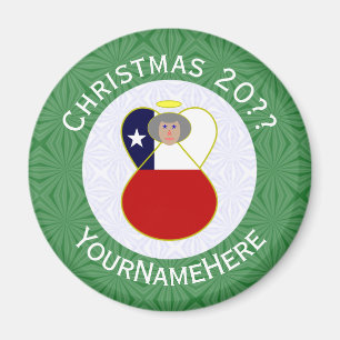 Personalized Chile Abuela Angel Christmas Flag  Magnet