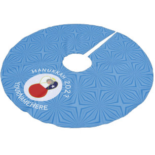 Personalized Chile Abuela Angel Hanukkah Flag  Brushed Polyester Tree Skirt