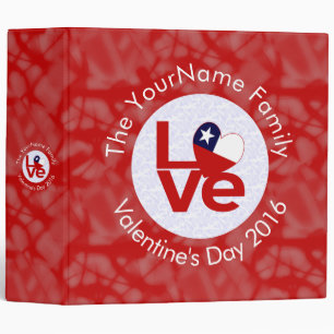 Personalized Chile Red LOVE Flag Binder