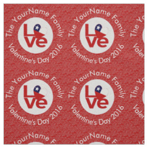 Personalized Chile Red LOVE Flag Fabric