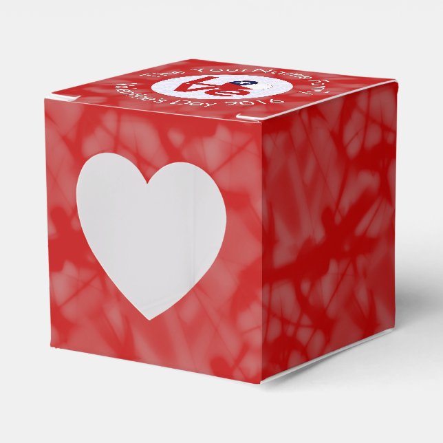 Personalized Chile Red LOVE Flag Favor Box (Front Side)