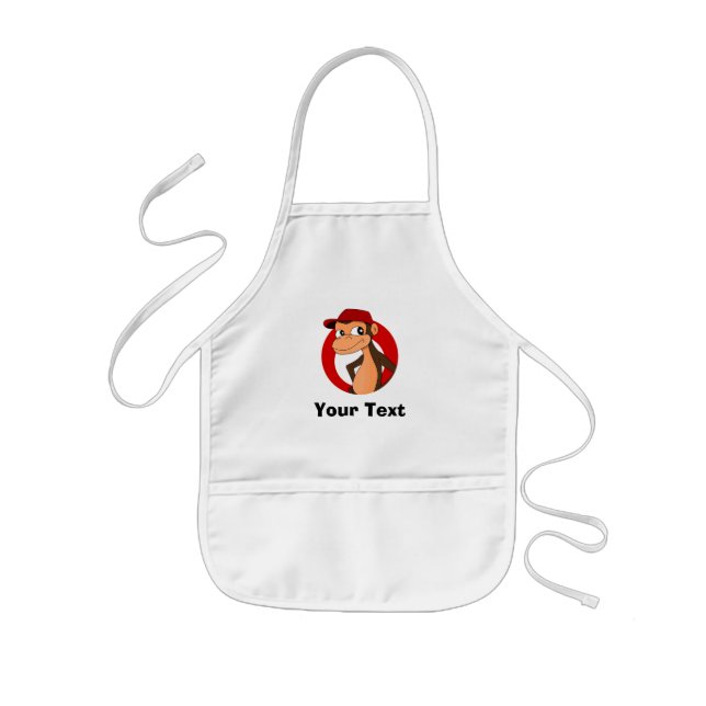 Personalized Chimp cartoon  Kids Apron (Front)