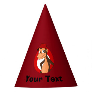 Personalized chimp cartoon party hat