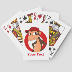 Personalized chimp cartoon playing cards
