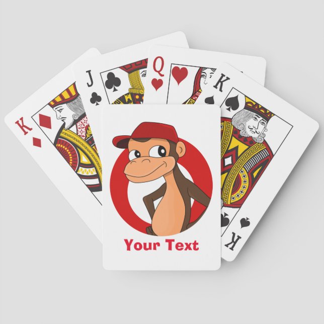 Personalized chimp cartoon playing cards (Back)