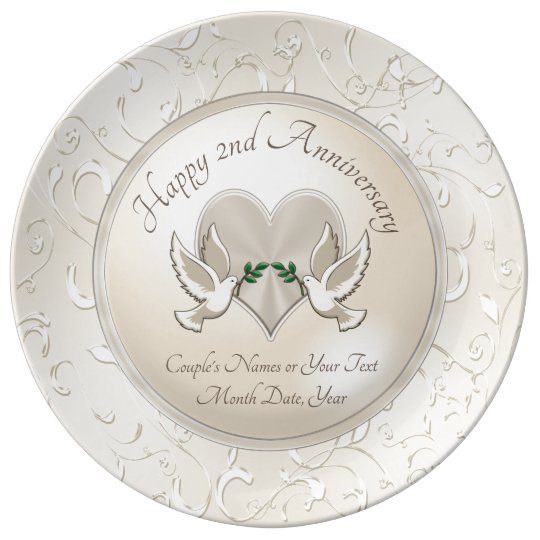 China Anniversary Gifts
 Personalized China 2nd Anniversary Gifts for Wife Plate