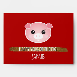 Personalized Chinese New Year   Happy Year of Pig Envelope