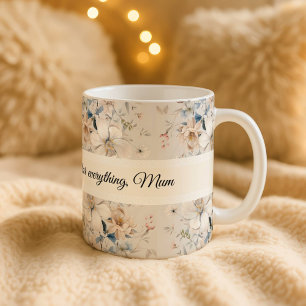 Personalized Chinoiserie Floral Pattern Mug - Cust