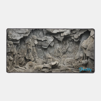 Personalized Chiseled Stone Image Desk Mat
