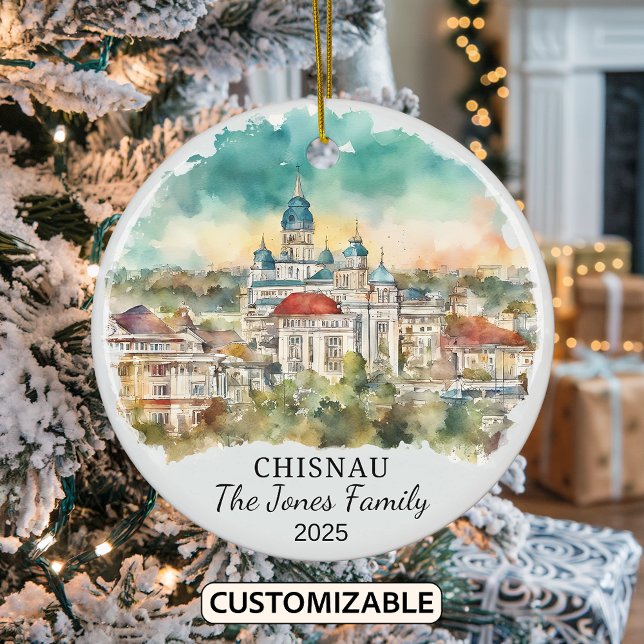 Personalized Chisinau Ornament, Moldova Gift Ceramic Ornament (Creator Uploaded)
