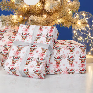 Personalized Chistmas Reindeer Wrapping Paper