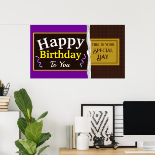 Personalized Chocolate Candy Bar Birthday Banner Poster