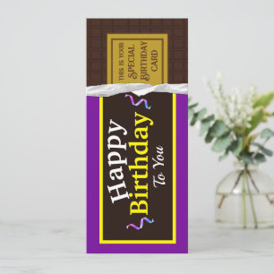 Personalized Chocolate Candy Bar Birthday Card