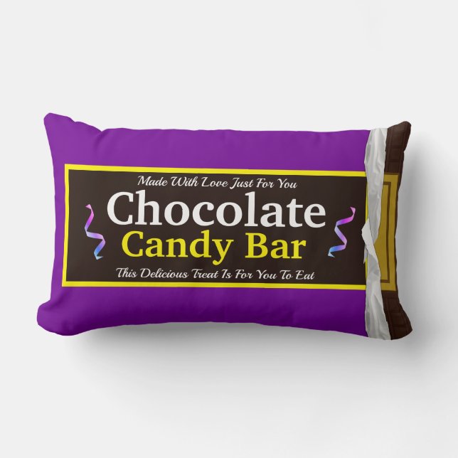 Personalized Chocolate Candy Bar Lumbar Pillow (Front)