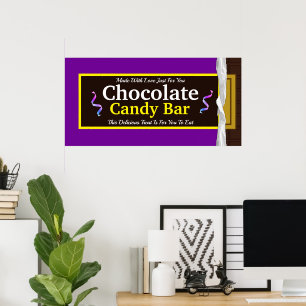 Personalized Chocolate Candy Bar Party Banner Poster