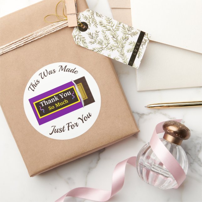 Personalized Chocolate Candy Bar Party Favour Classic Round Sticker (Gifting)