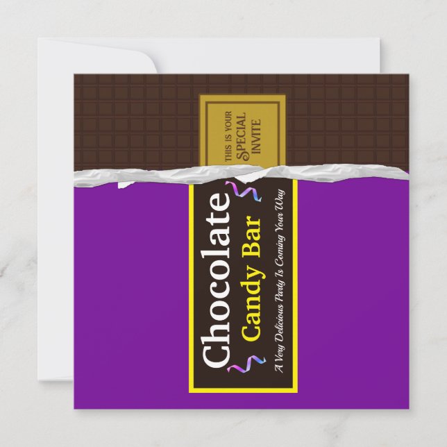 Personalized Chocolate Candy Bar Party Invitation (Front)