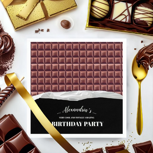 Personalized Chocolate Candy Bar Party Napkin (Creator Uploaded)