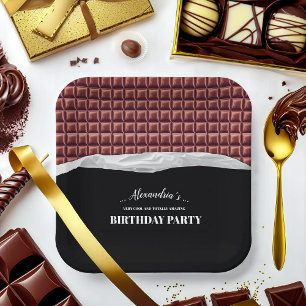 Personalized Chocolate Candy Bar Party Paper Plate