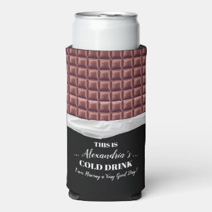 Personalized Chocolate Candy Bar Party Seltzer Can Cooler
