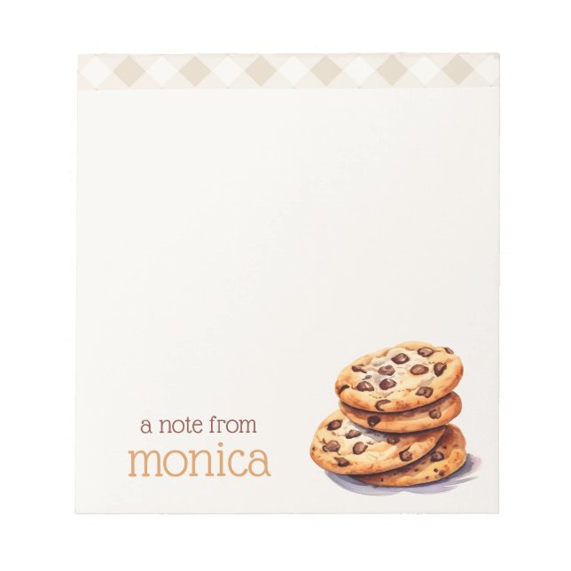 Personalized Chocolate Chip Cookie Lover Notepad (Front)