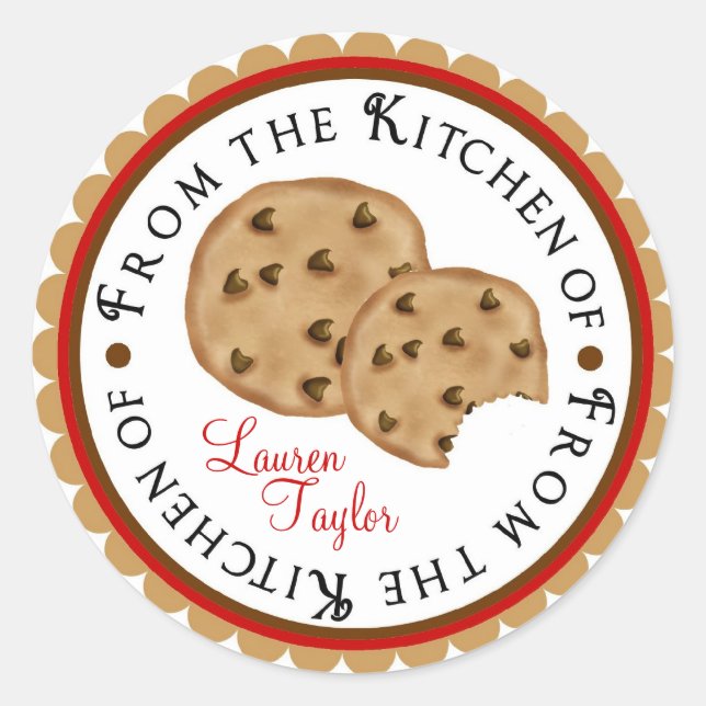 Personalized chocolate chip cookie Stickers (Front)