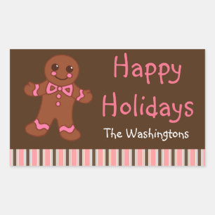 Personalized Chocolate Gingerbread Stickers