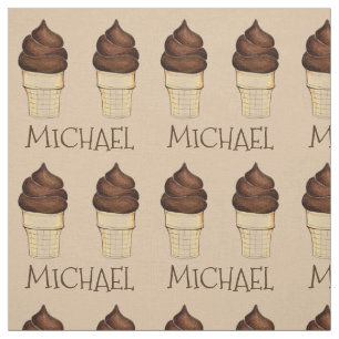 Personalized Chocolate Ice Cream Cone Cones Fabric