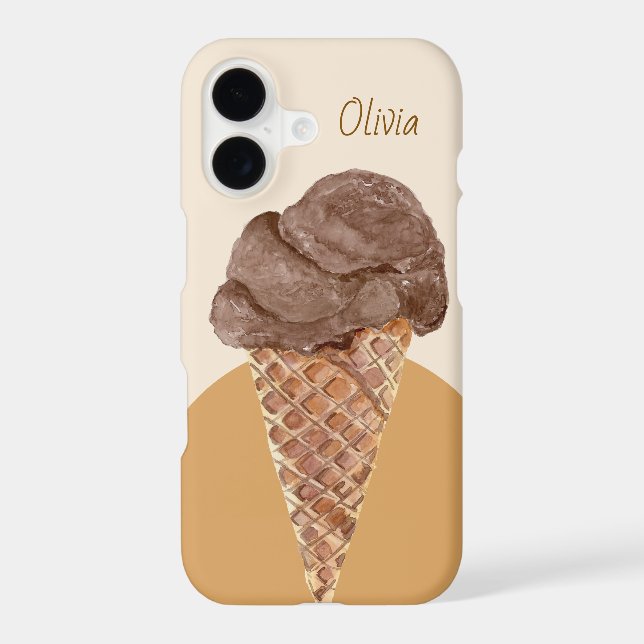 Personalized Chocolate Ice cream Watercolor (Back)