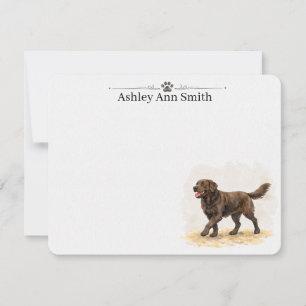 Personalized Chocolate Lab Note Card Statiotionery