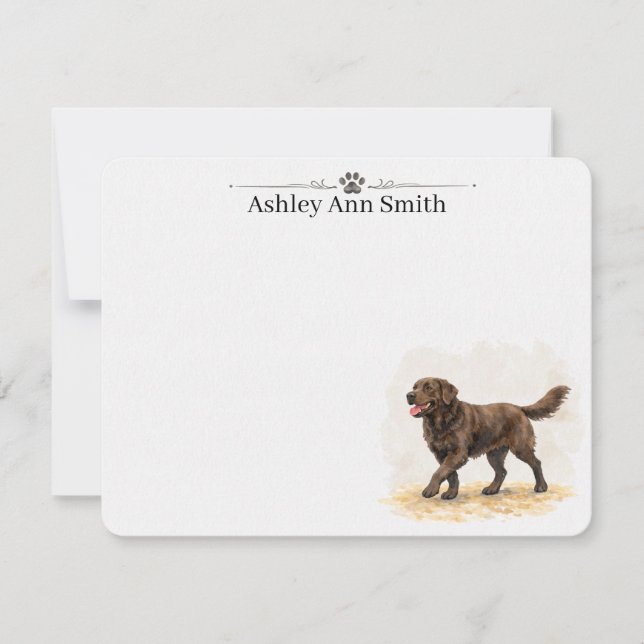 Personalized Chocolate Lab Note Card Statiotionery (Front)