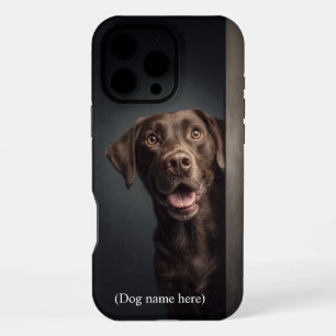 Personalized Chocolate Lab Portrait iPhone 16 Pro Max Case