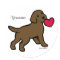 Personalized Chocolate Lab Puppy and Red Heart
