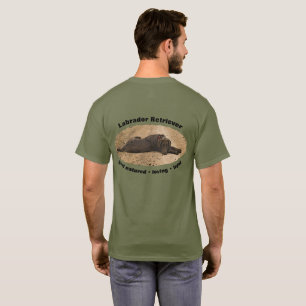Personalized Chocolate Lab Puppy On A Forest Trail T-Shirt