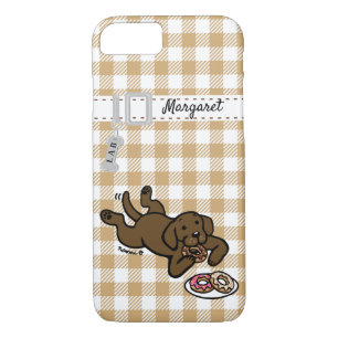 Personalized Chocolate Labrador and Doughnuts Case-Mate iPhone Case