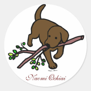 Personalized Chocolate Labrador Cartoon Stickers