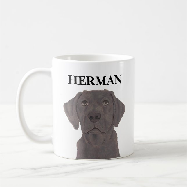 Personalized Chocolate Labrador Coffee Mug (Left)