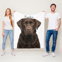 Personalized Chocolate Labrador Pet Photo Blanket