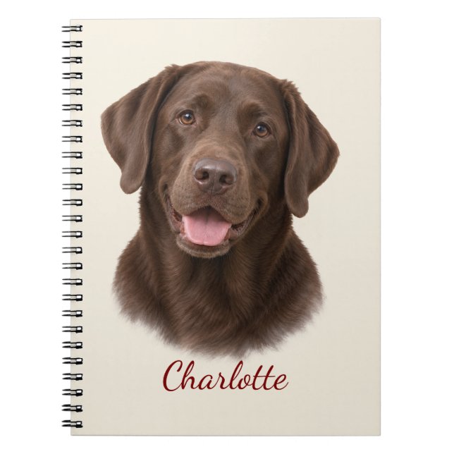 Personalized Chocolate Labrador Retriever Notebook (Front)