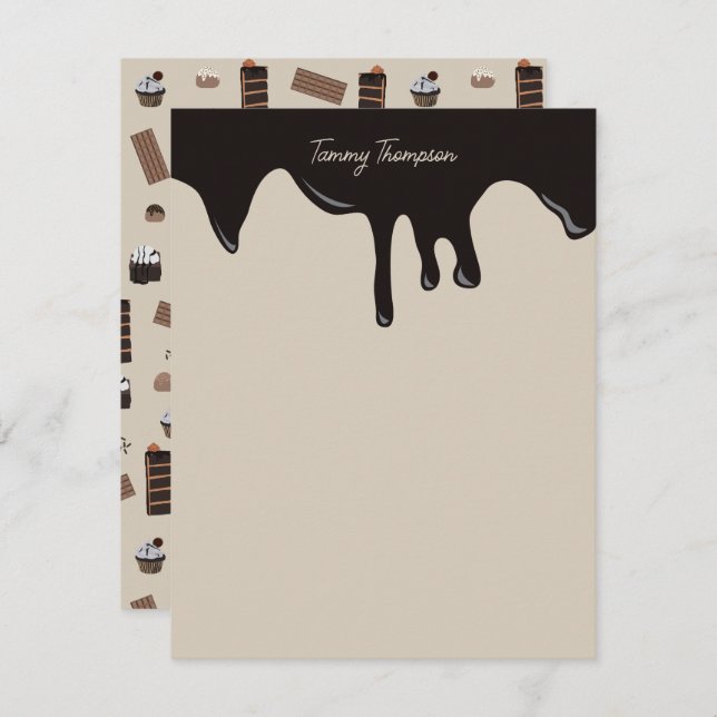 Personalized Chocolate Theme Pattern  Card (Front/Back)