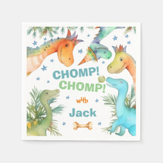 Personalized CHOMP! CHOMP! Dinosaur Napkin